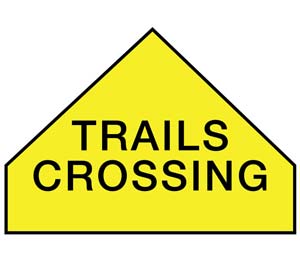 bike park trails crossing sign