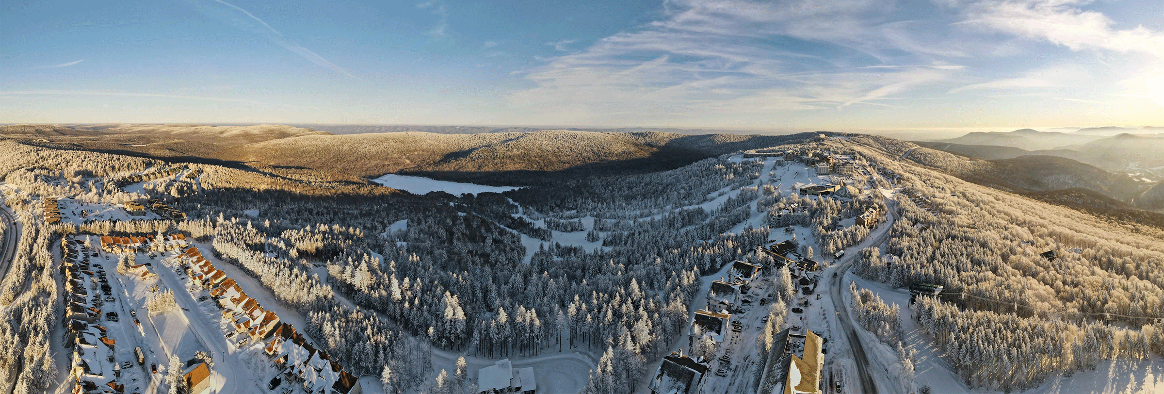 Winter Aerial View of Mountain