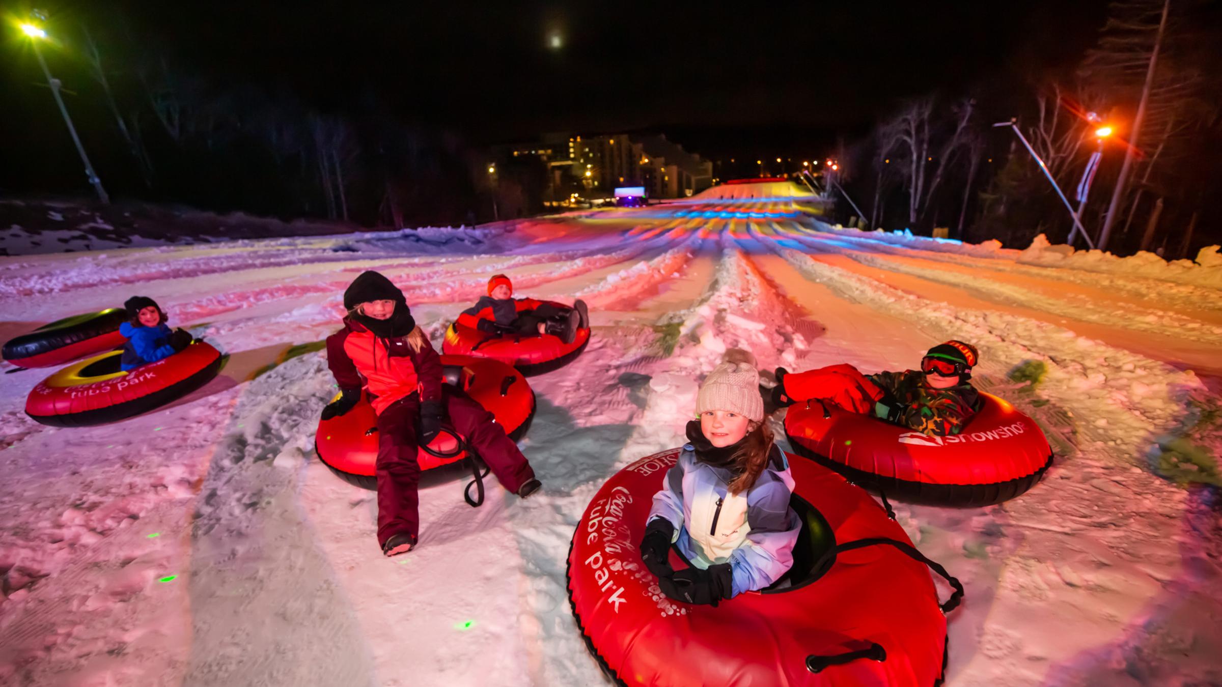 Snow Tubing In Wv At Coca Cola Tube Park Snowshoe Mountain