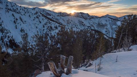 Sunset from Powderhorn summit at Solitude Mountain Resort